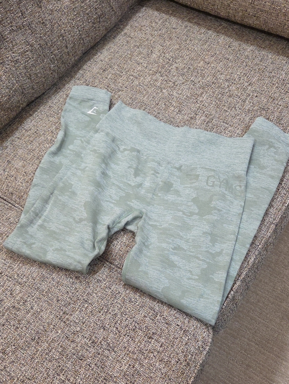 Gymshark Light Sage Camo Seamless Leggings